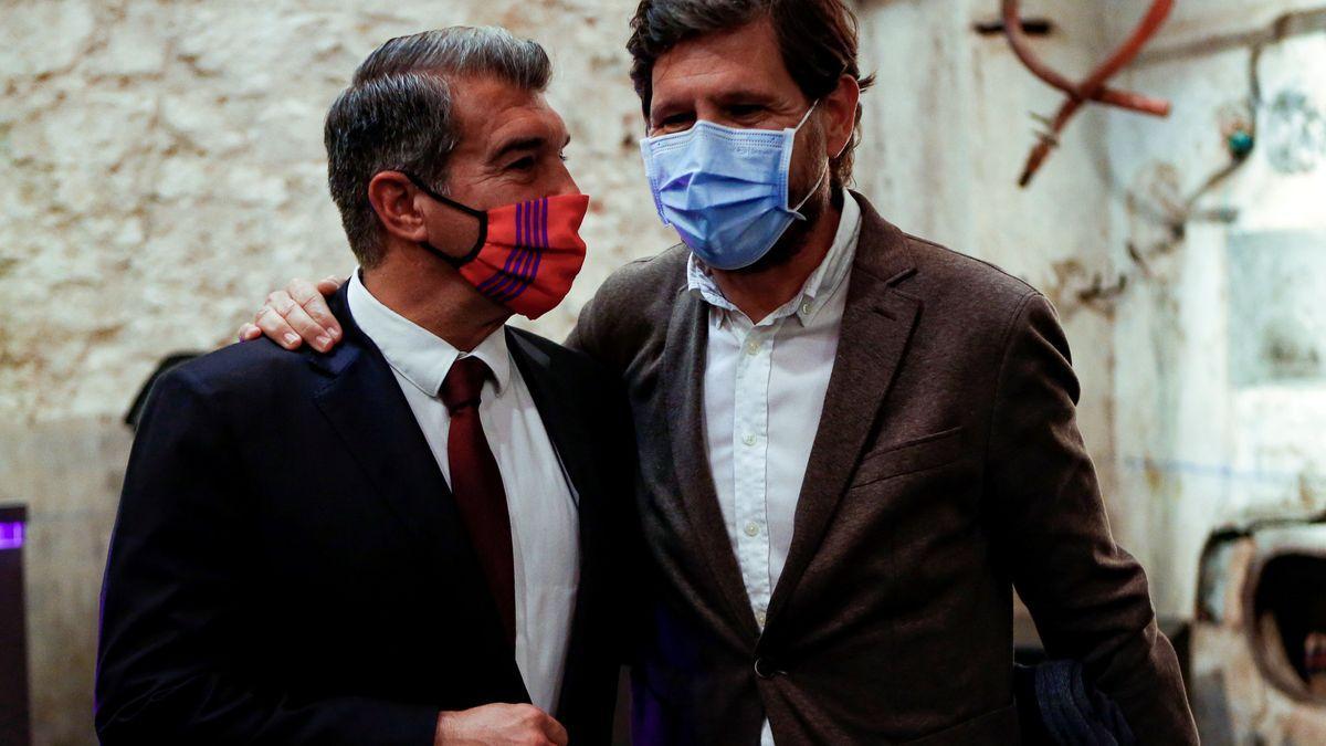 Mateu Alemany junto a Joan Laporta, en la presentación de la candidatura.