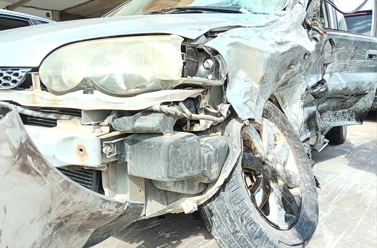 Imagen del estado en el que ha quedado uno de los vehículos accidentados.