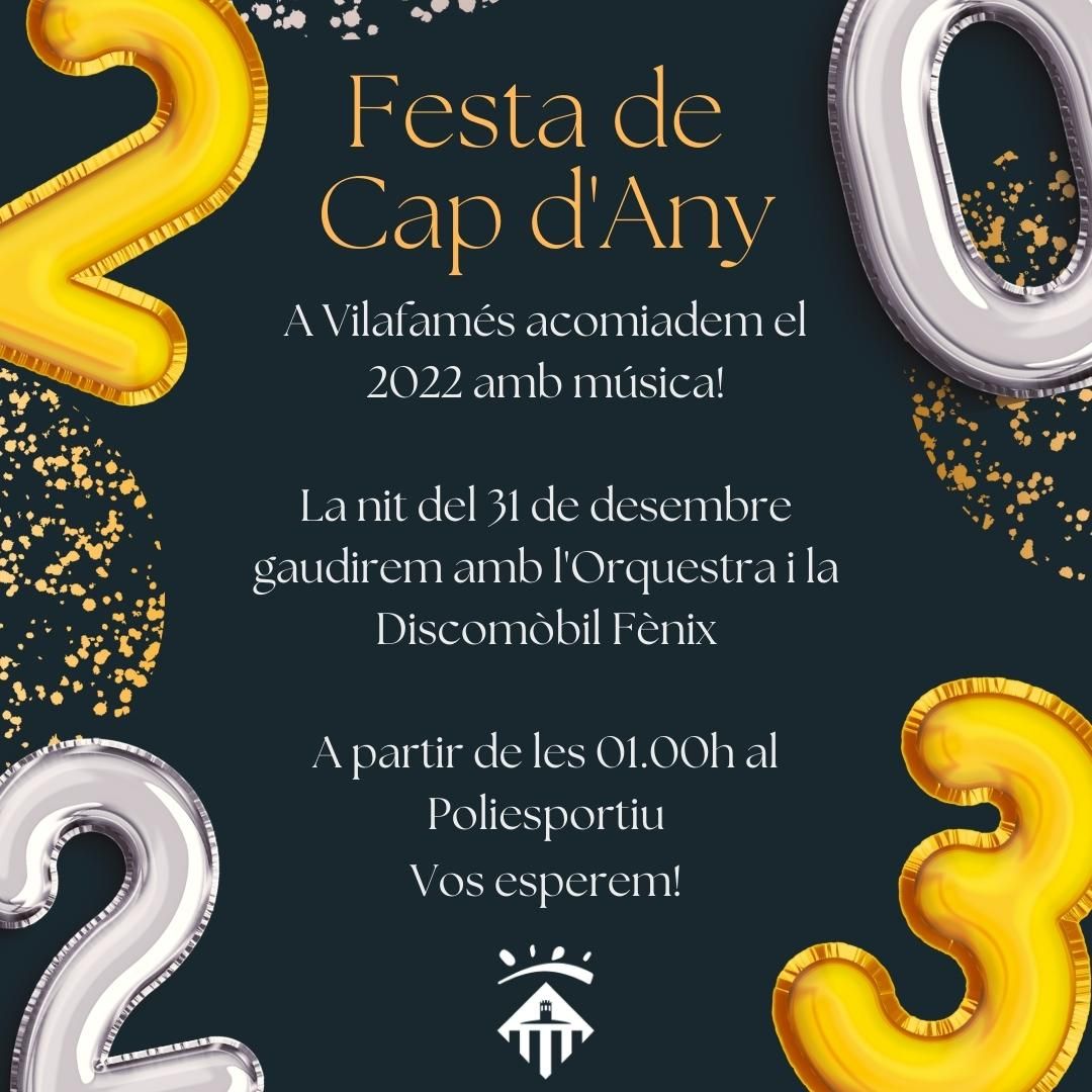 Cartel de la fiesta de fin de año de Vilafamés.