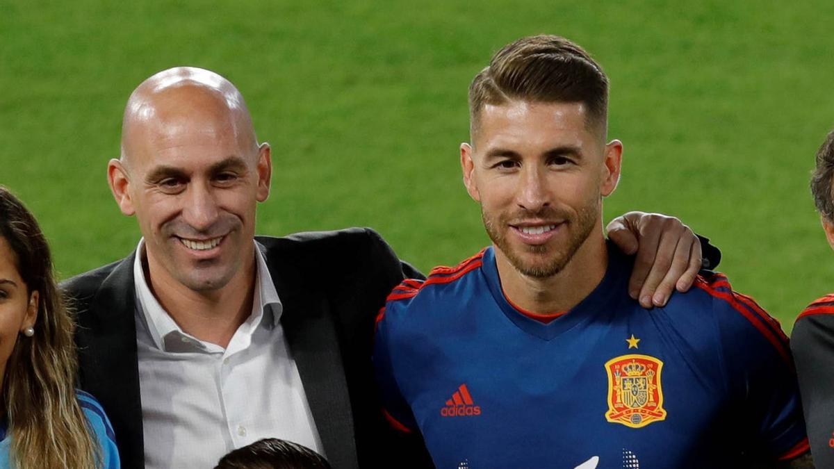 Luis Rubiales y Sergio Ramos, en una imagen de archivo.