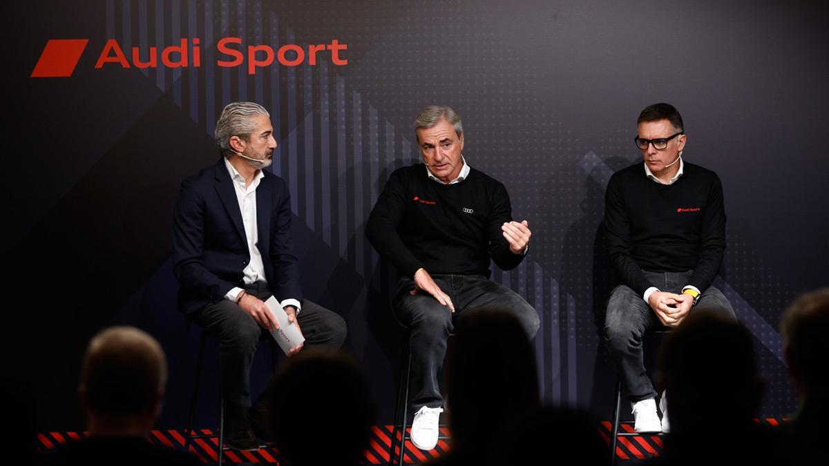 Sainz, durante el acto de Audi