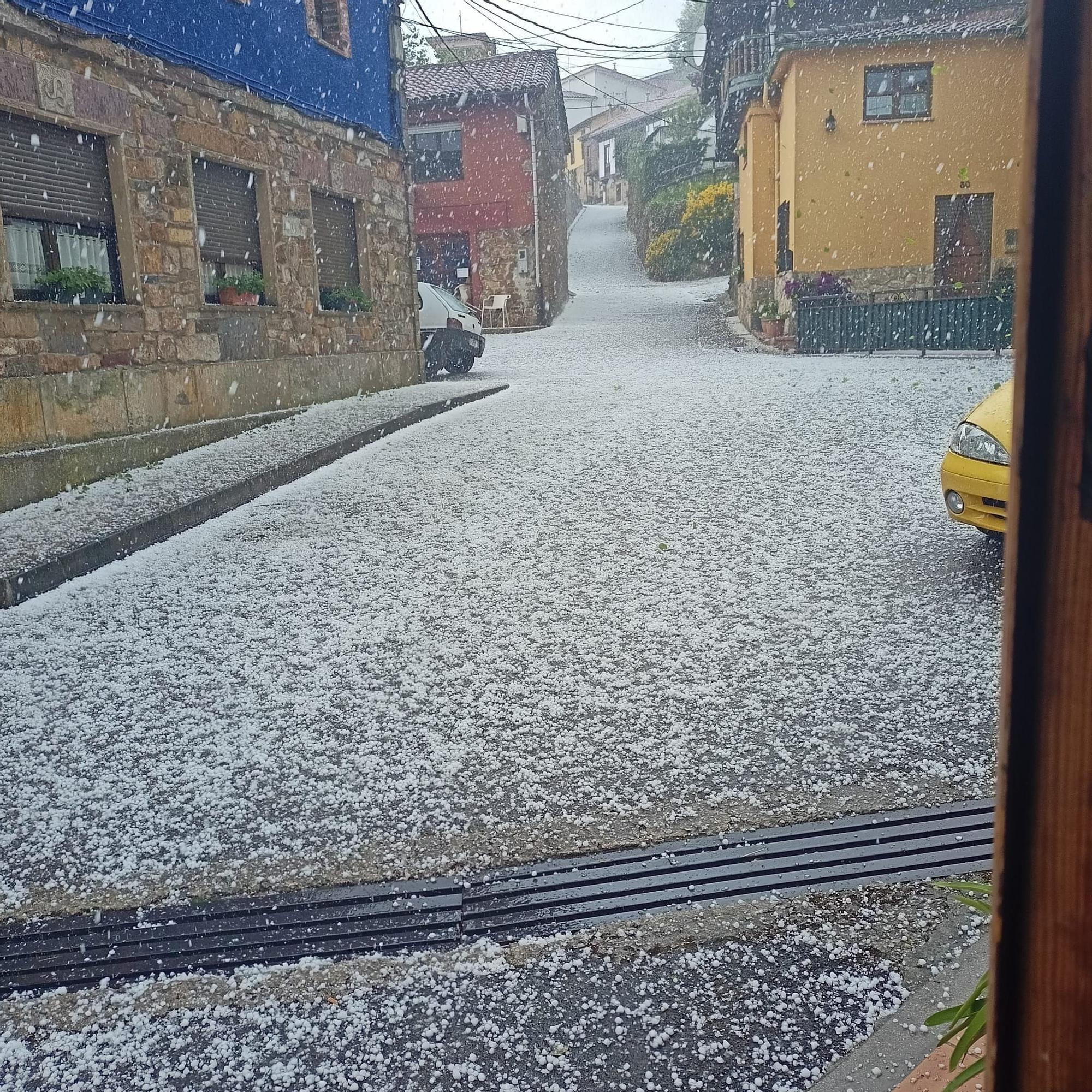 Granizo en Suares (Bimenes)