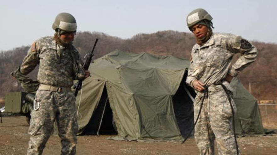 Soldados de las Fuerzas estadounidenses en Corea.