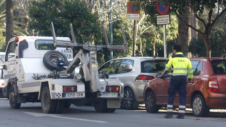 Una grúa en la capital.