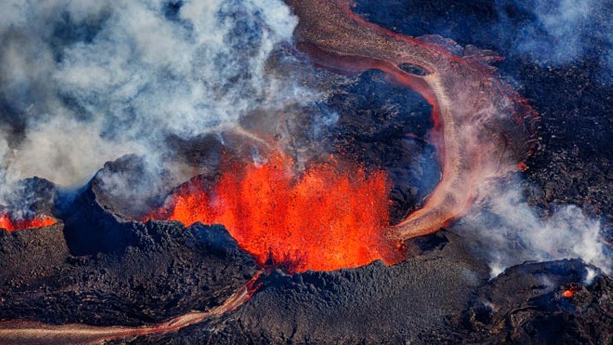 El volcán Bárdarbunga desde el aire