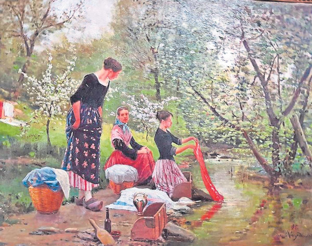 Les rentadores», un quadre de Joaquim Vayreda ambientat a la zona de la Moixina d’ Olot