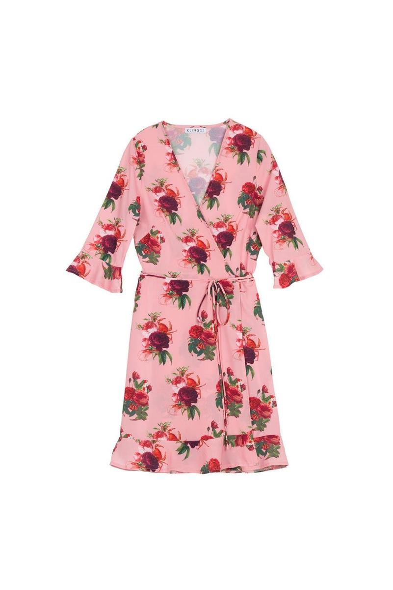 Vestido cruzado de flores de Kling. (Precio: 54 euros)