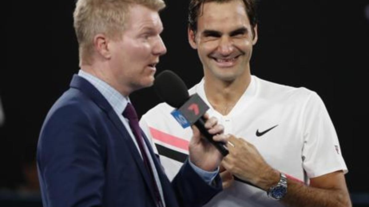 Federer contó ayer su anécdota con Cilic a Courier, tras pasar a la final.