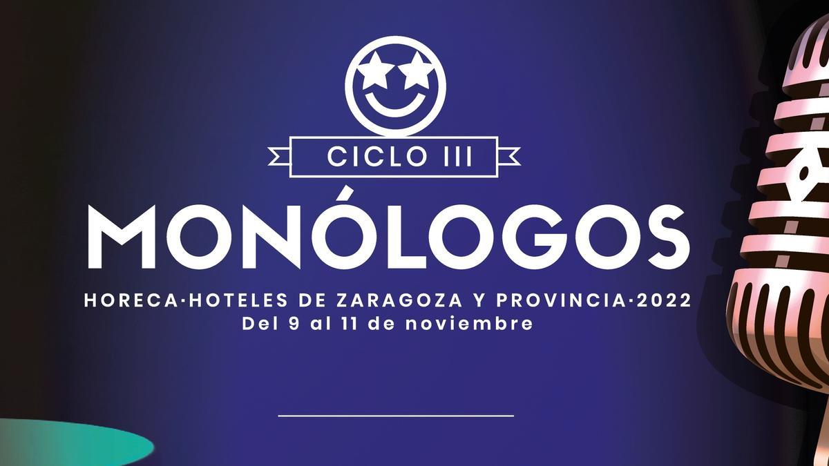 El cartel del ciclo de monólogos que lleva el humor a los hoteles de Zaragoza.