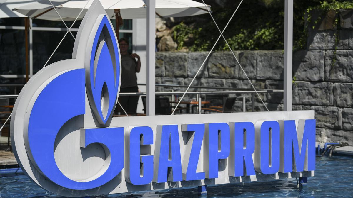 Una imagen del logo de Gazprom, la empresa estatal rusa de gas.