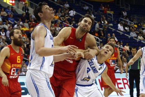 Imágenes del partido entre Islandia y España en la cuarta jornada del Eurobasket