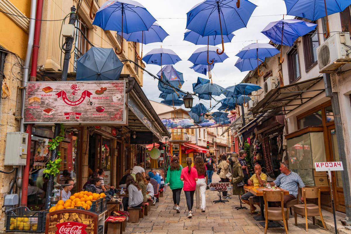 El antiguo bazar, el Čaršija de Skopje