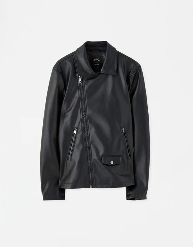 Chaqueta biker efecto piel, de la nueva colección unisex de Pull&amp;Bear