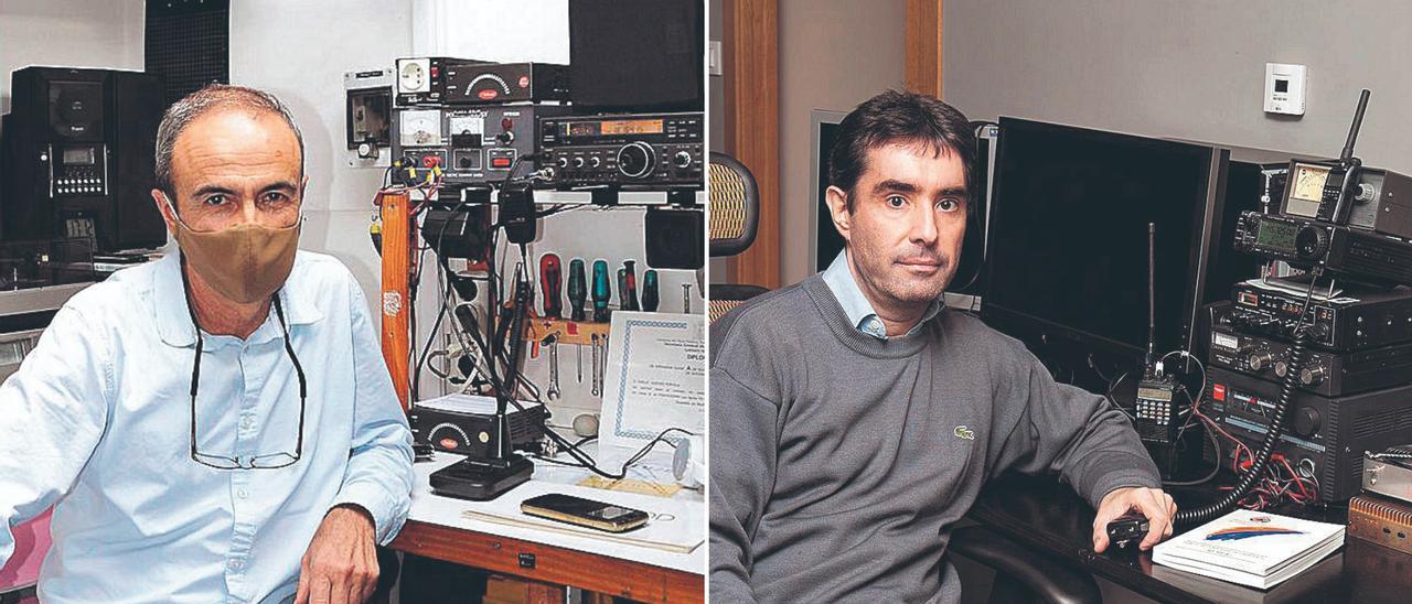 Emilio Costas y Juan Ignacio Boubeta, radioaficionados.