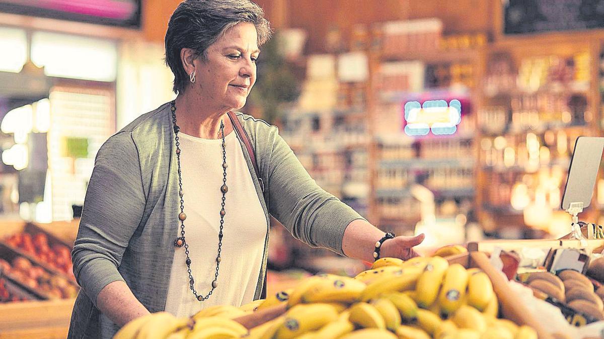 Plátanos de Canarias en un supermercado