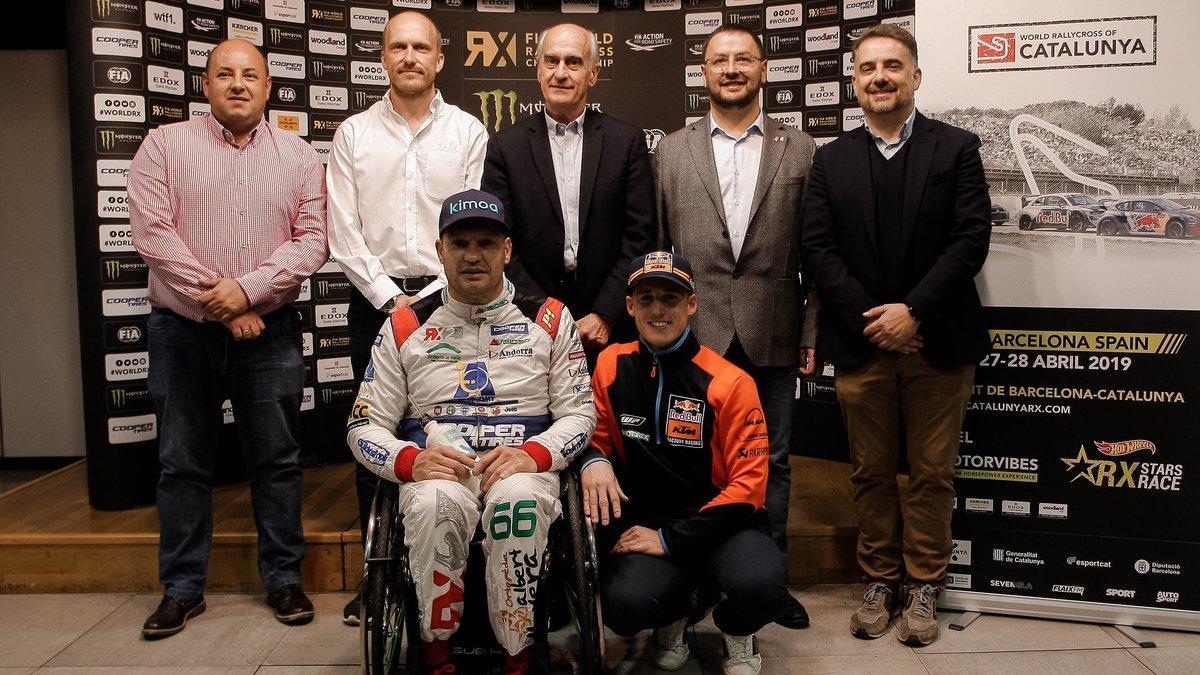 Pol Espargaró y Albert Llovera, en la presentación del Catalunya RX