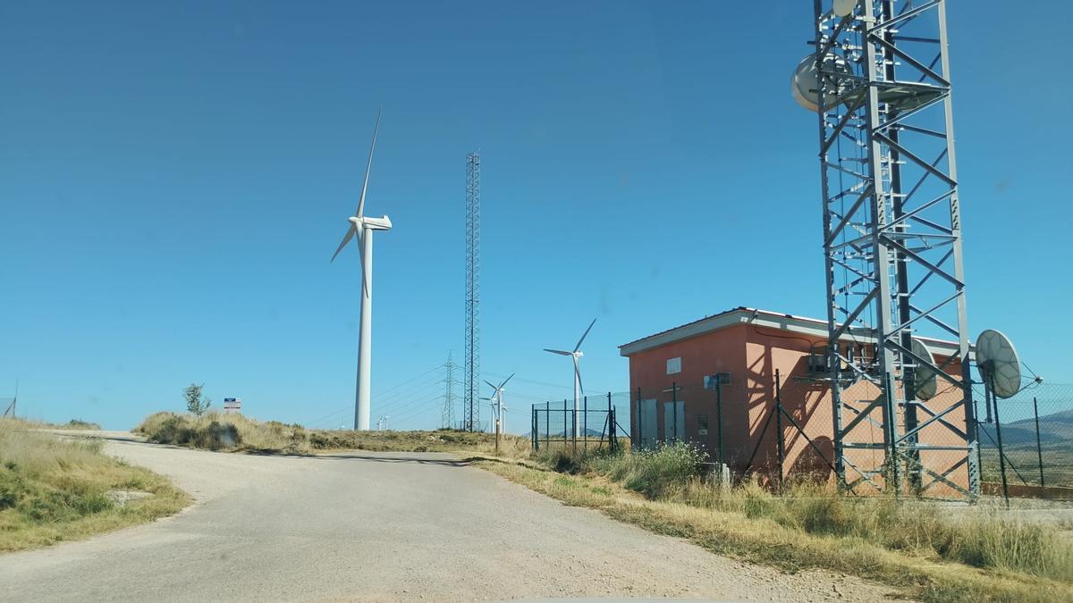 Subestación eléctrica del parque eólico La Ciesma, en Grisel.