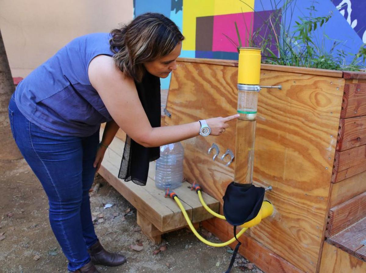 Regar amb aigua que sobra de l’escola