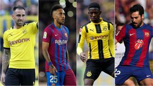 Paco Alcácer, Pierre-Emerick Aubameyang, Ousmane Dembélé e Ílkay Gündogan