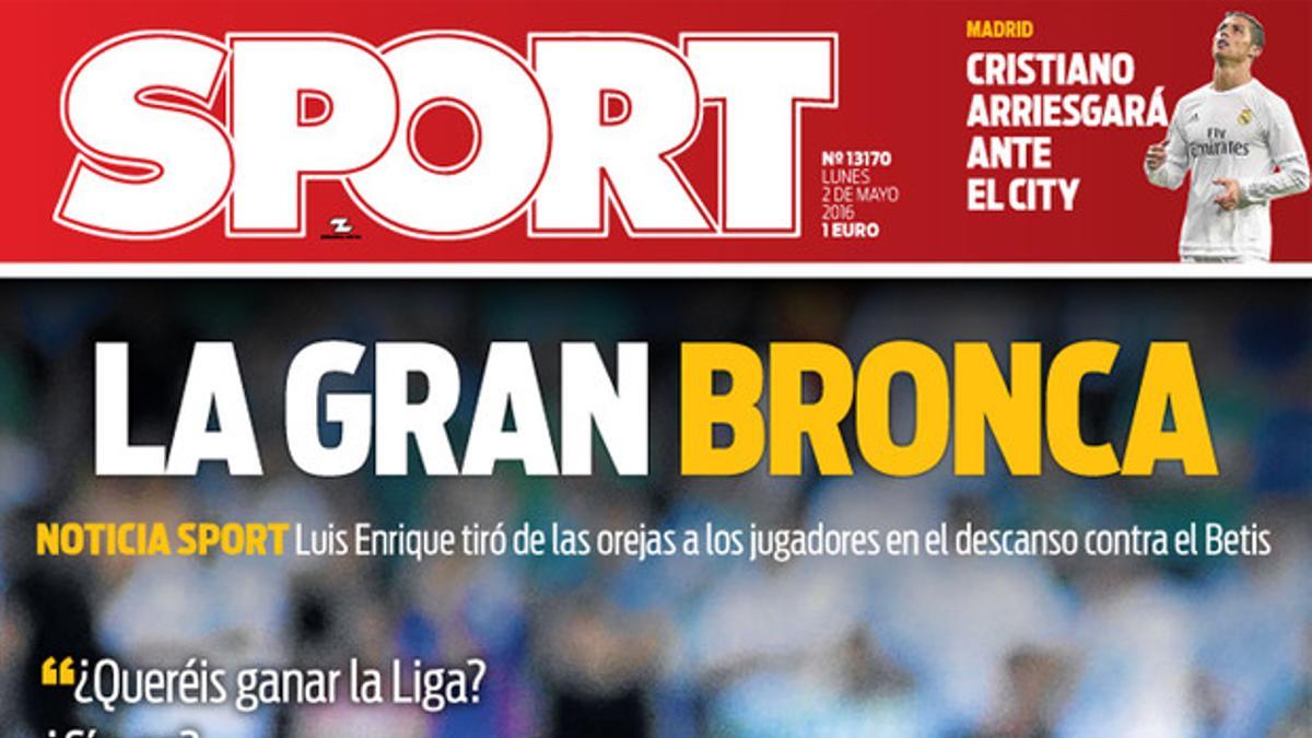 La portada de SPORT de este lunes