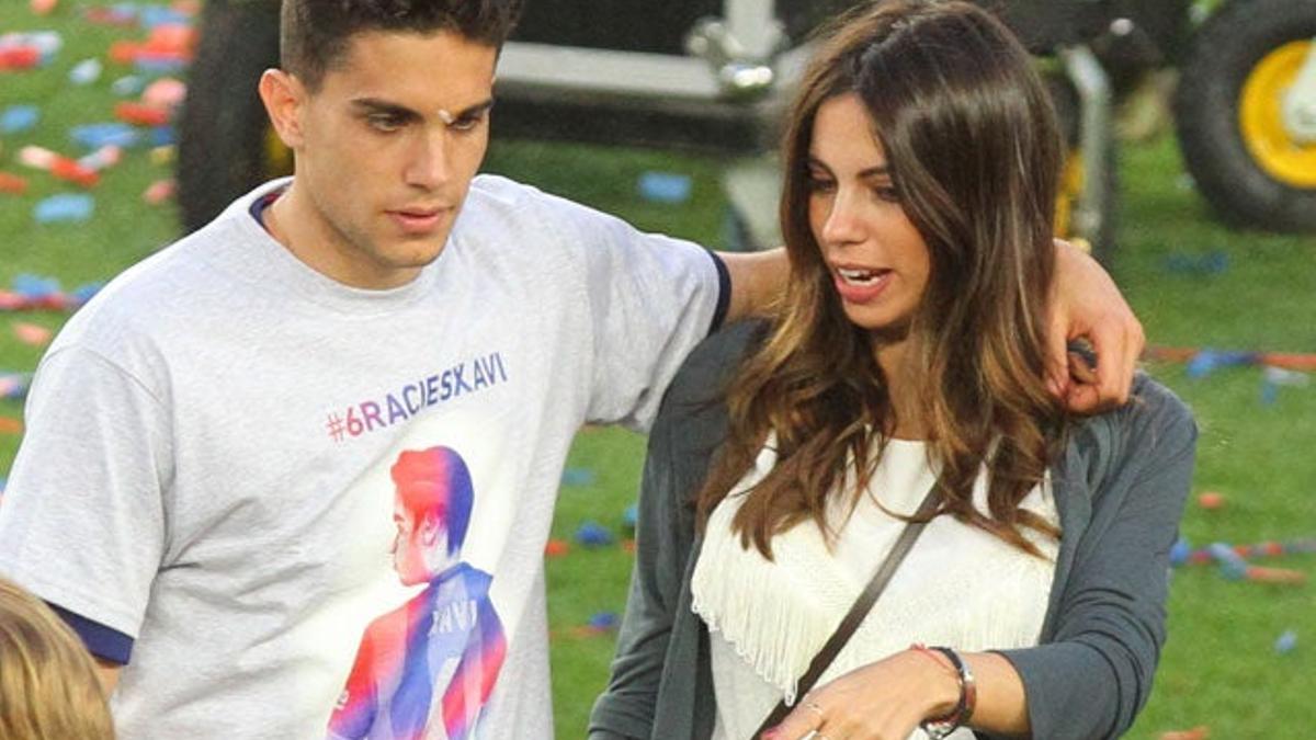 Marc Bartra y Melissa Jiménez, padres por primera vez