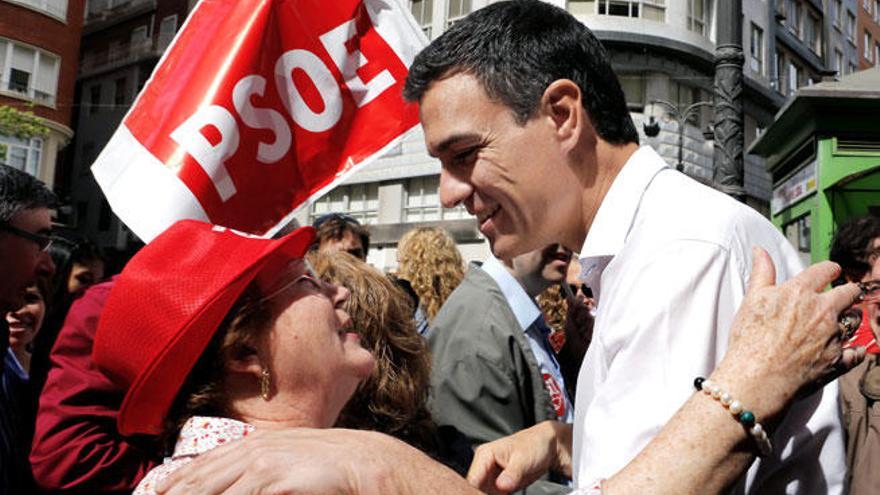 Pedro Sánchez durante el acto del Primero de Mayo en Valencia.