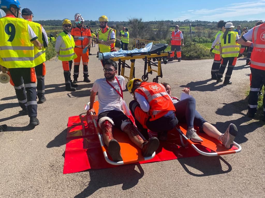 Simulacro de descarrilamiento de un tren con múltiples víctimas en Petra