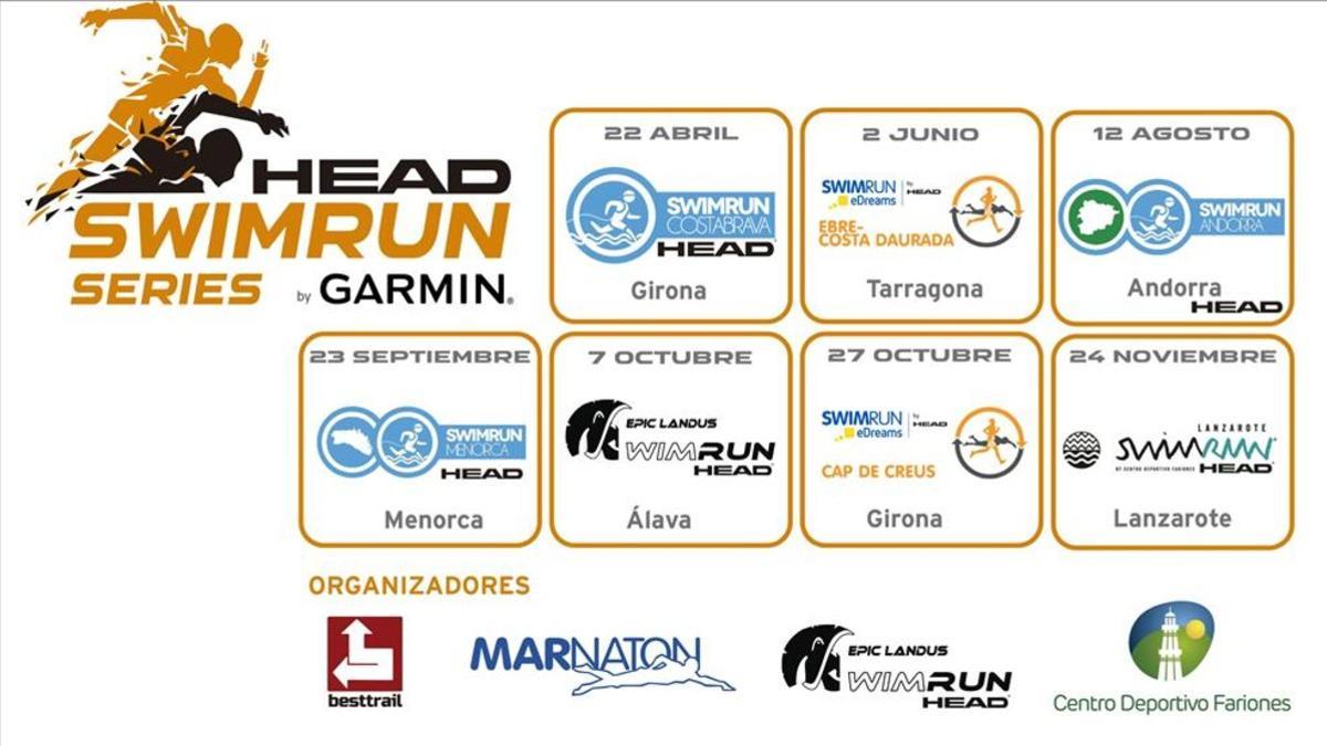 Calendario de las Head Swimrun Series by Garmin 2018