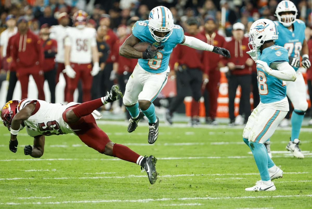 Uno de los momentos del encuentro de la NFL en Madrid.