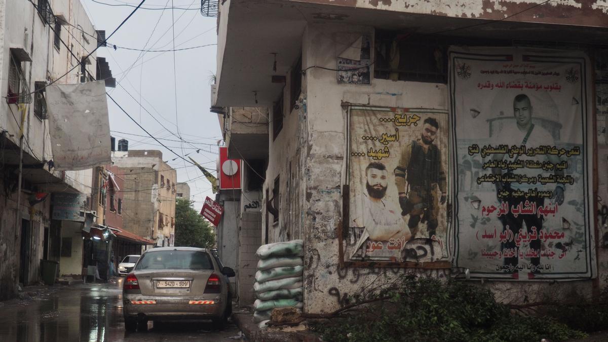 Una calle del campo de refugiados de Yenín.