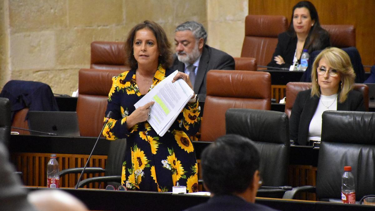 La consejera de Salud, Catalina García, en una imagen de archivo en el Parlamento andaluz.