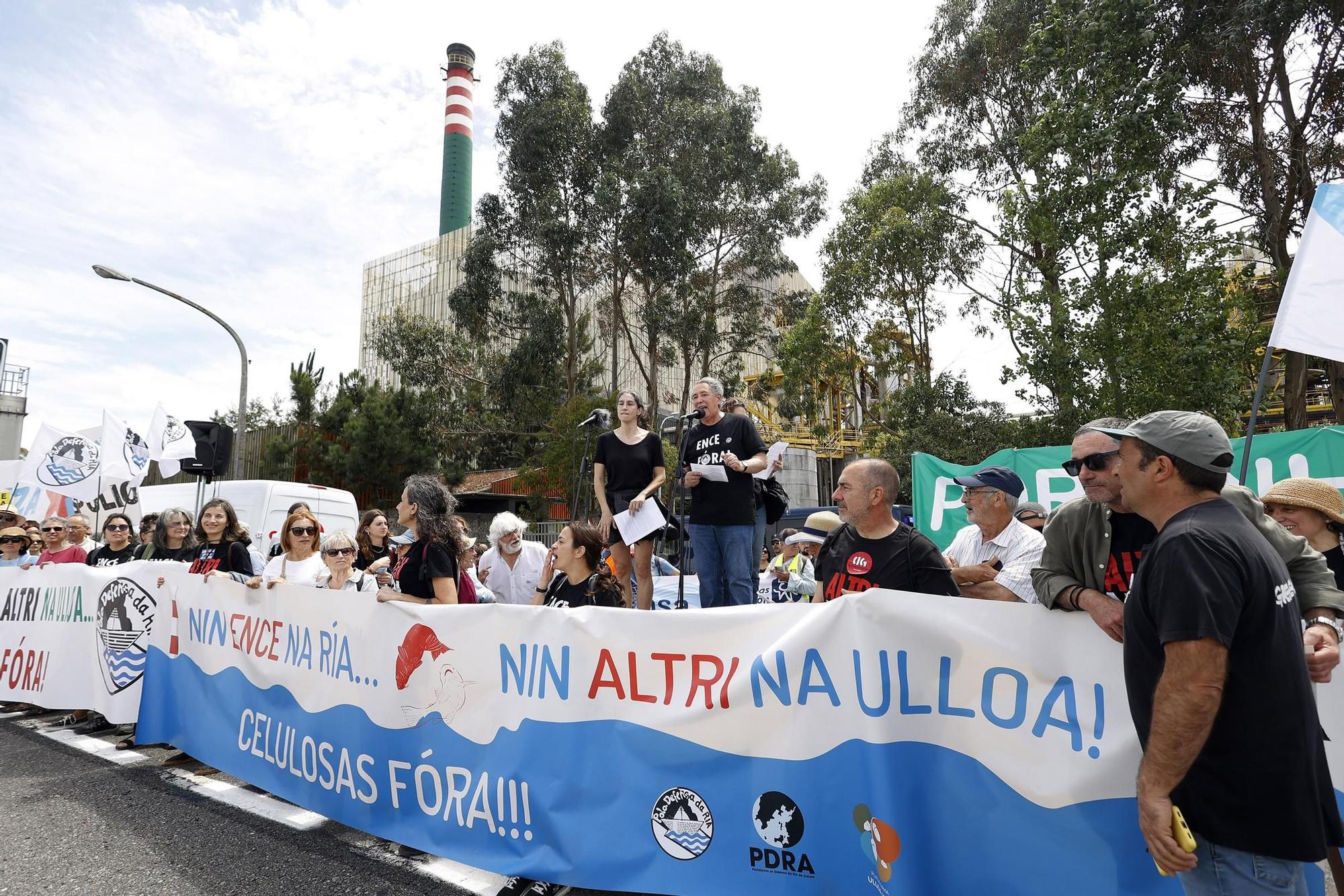 Miles de gallegos marchan de Pontevedra hasta Lourizán en protesta por las celulosas de Ence y Altri