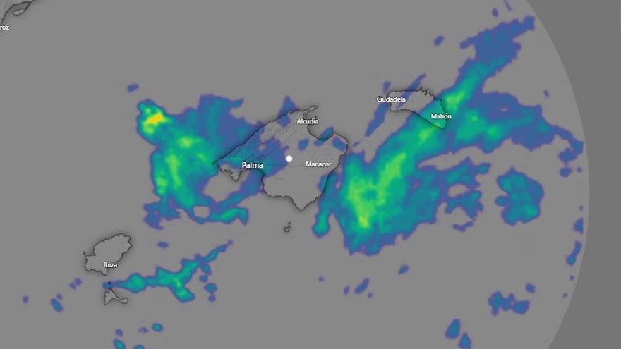 Radar de lluvia en directo | Mallorca, en alerta amarilla