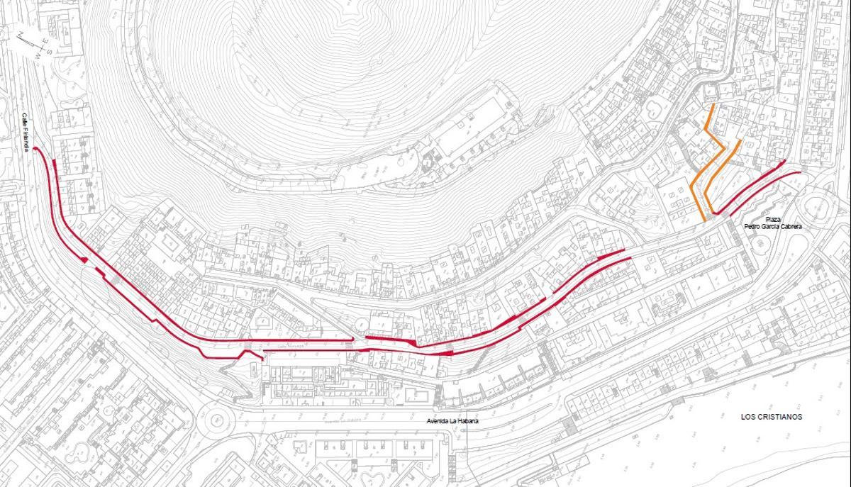 Renovación de las aceras de las calles Noruega y Nueva Explanada, en Los Cristianos
