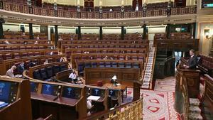 El portavoz economico de JxCat en el Congreso,  Ferran Bel,  comparece en el pleno del Congreso de los Diputados, el 22 de septiembre.