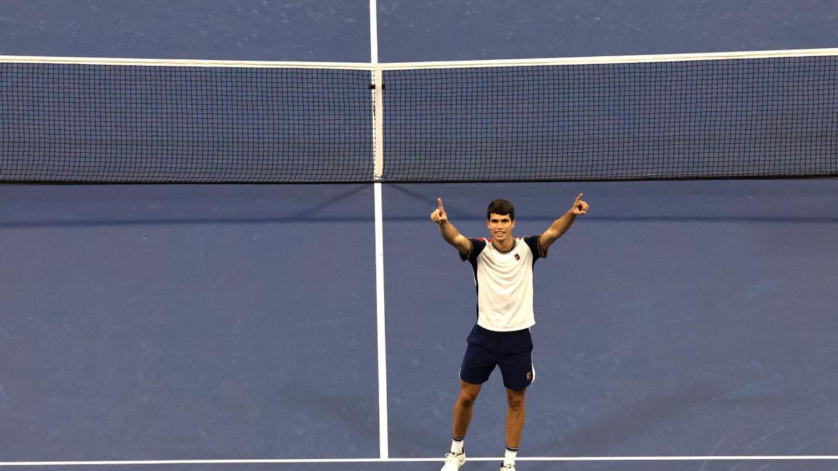 Carlos Alcaraz tras pasar a cuartos en el US Open.