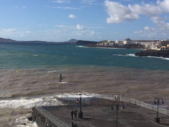 Efectos del temporal en Melenara