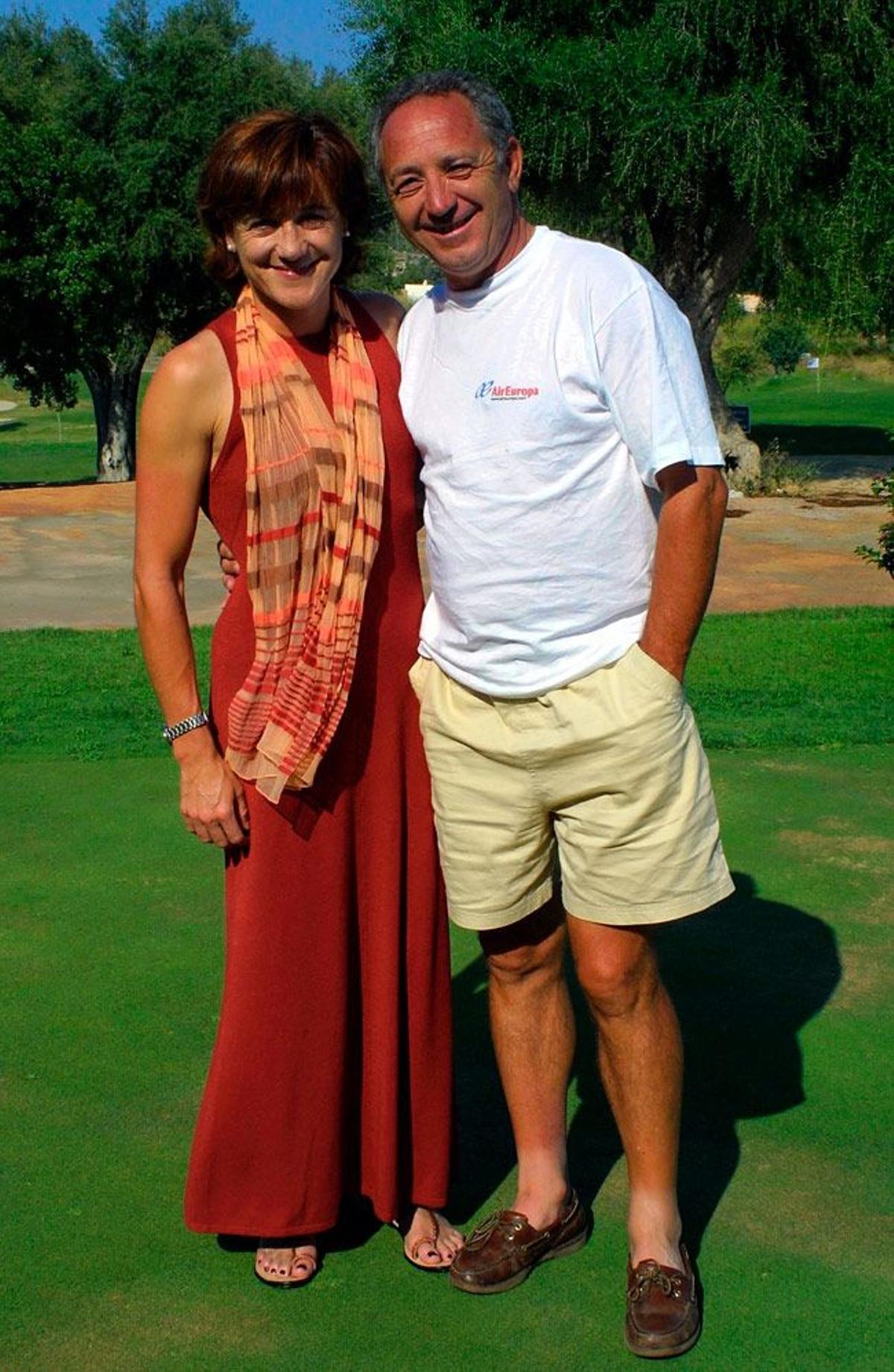 Blanca y Paquito Fernández Ochoa en un torneo de golf de Croacia en 2003