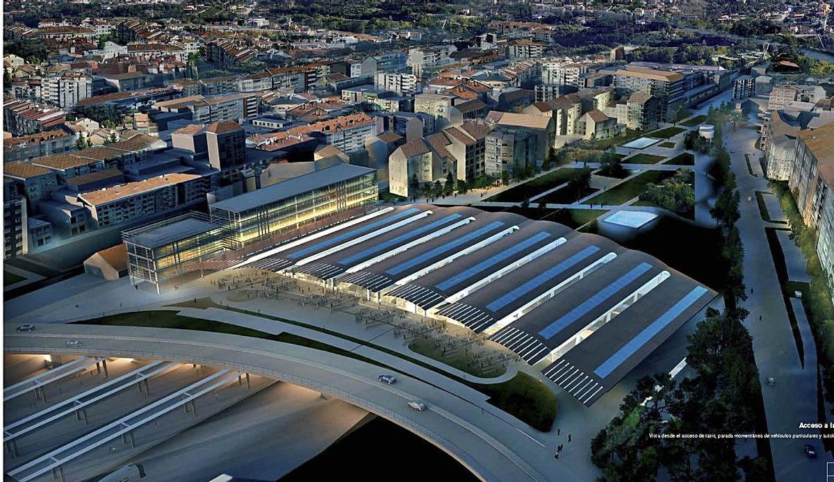 El primer proyecto de Foster integraba en un todo, tren buses y parking. | // FDV