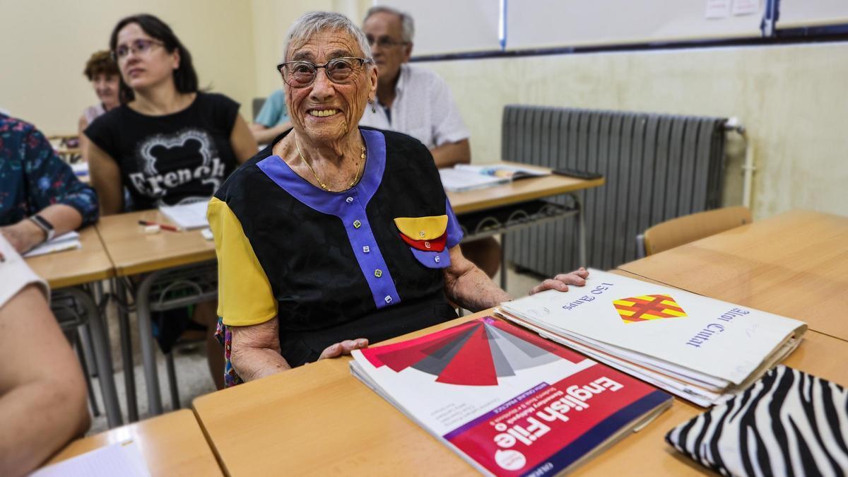 María Rosel, en una clase de inglés esta pasada semana.