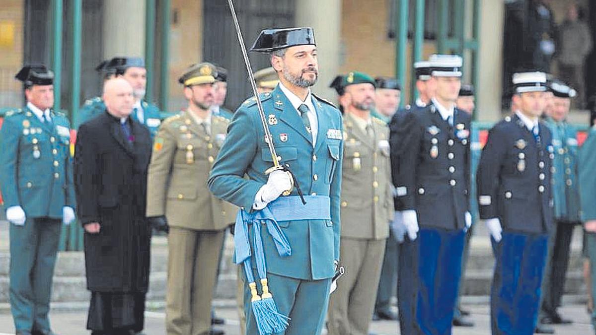 El coronel Pullido Catalán, en un acto oficial en Huesca