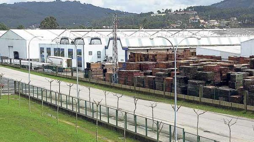 Planta de Maderas Iglesias en Porriño, la número uno del mundo en producción de tarima flotante.  // FdV