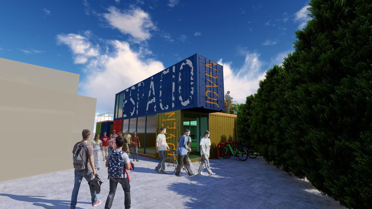 Recreación virtual del nuevo edificio del Espacio Joven de Borja para el que se ha pedido apoyo al Plan PLUS.
