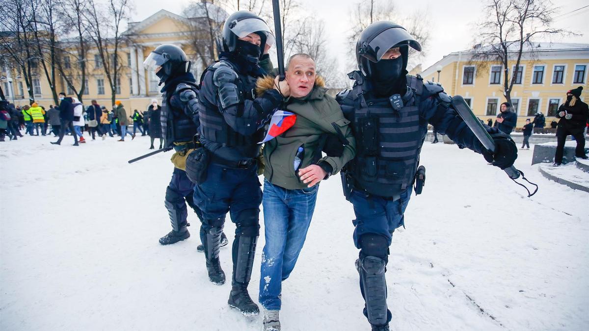 Detenciones en Rusia en las protestas contra la sentencia al líder opositor Alexei Navalni.