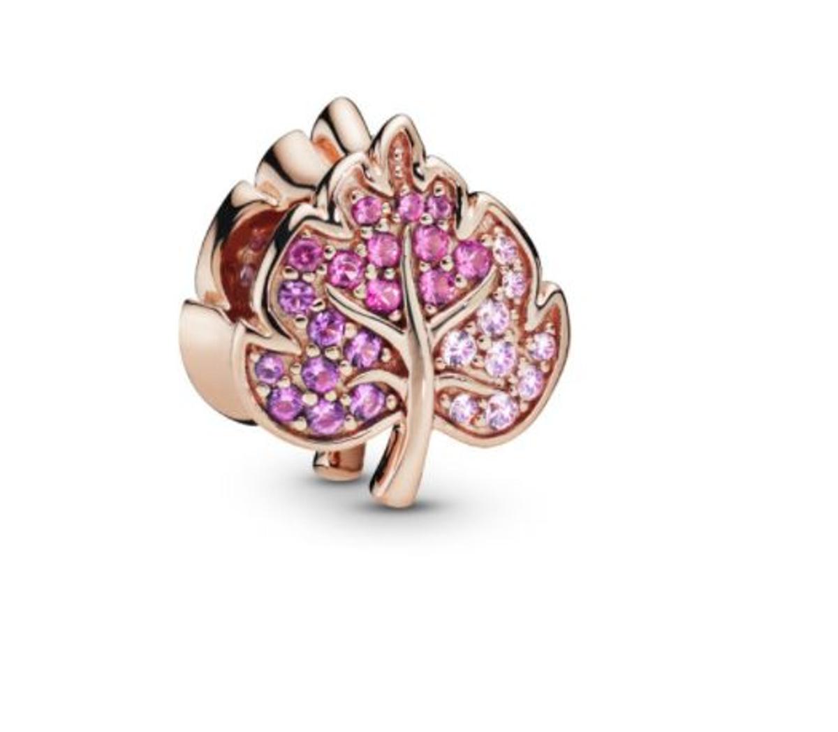 Charm en Pandora Rose Hoja Brillante