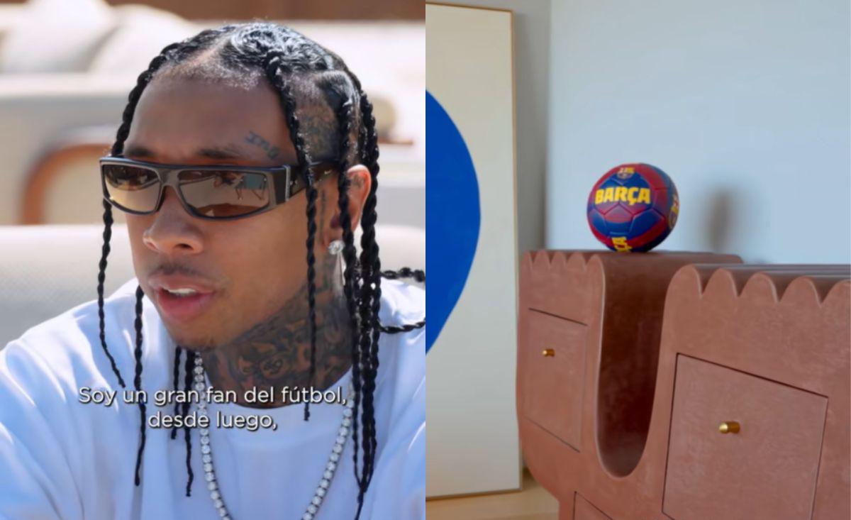 Tyga, rapero internacional, se declara 'culé' en su nueva residencia de Barcelona.