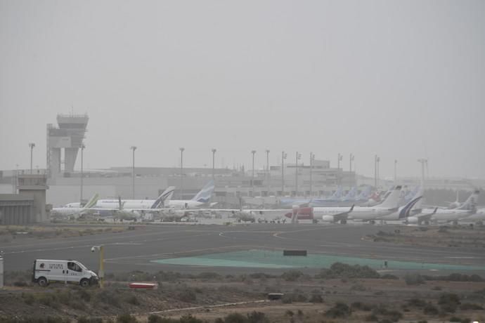 24/02/2020 TELDE. El aeropuerto de Gran Canaria, este lunes. Fotógrafo: Juan Castro.
