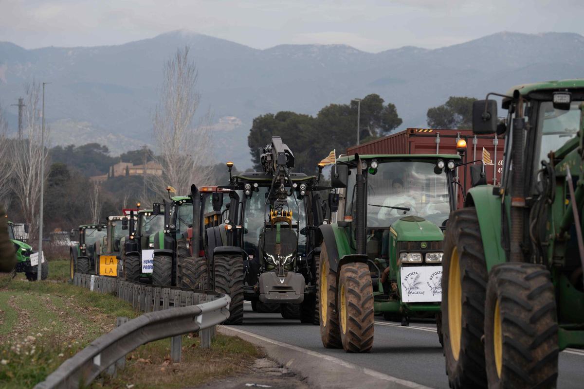 Los agricultores y ganaderos han sustituido este lunes los cortes de carreteras previstos por asambleas y concentraciones en una decena de puntos de Cataluña.