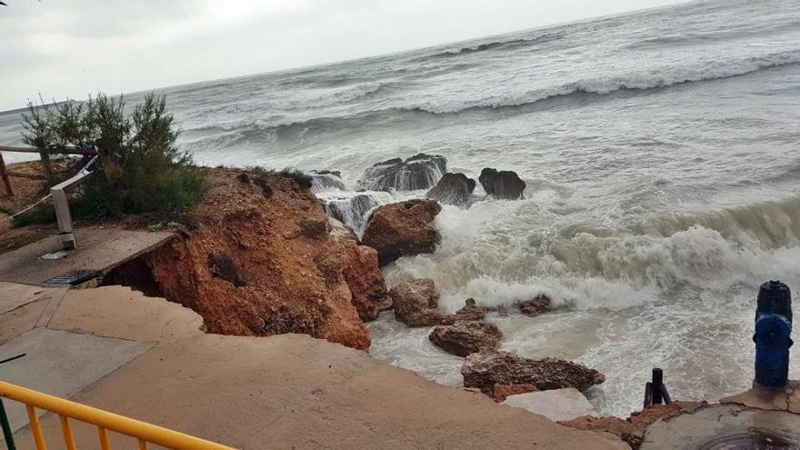 Destrozos ocasionados por el temporal en Vinaròs, en 2018