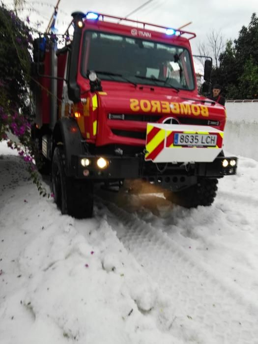 Granizo y lluvia en Marbella.